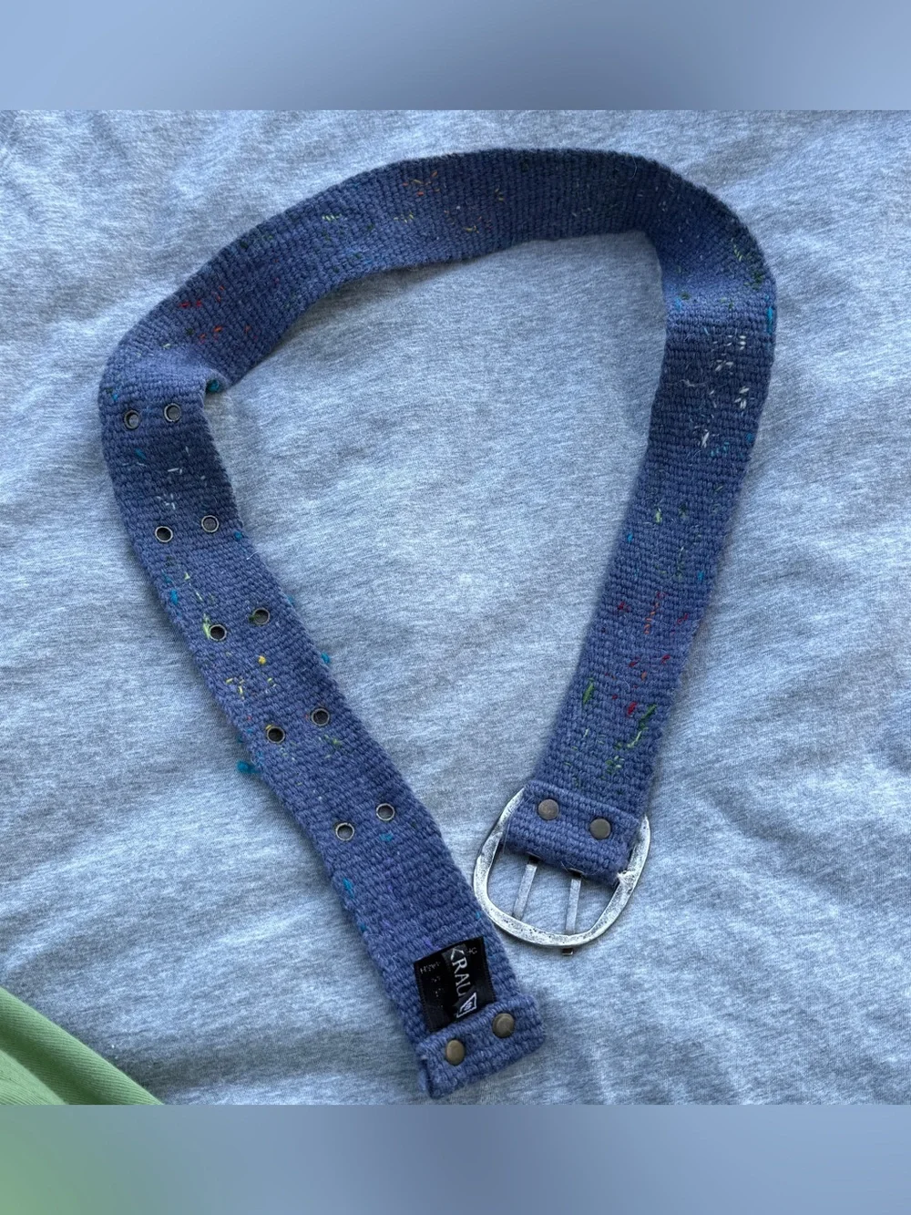 Jenny Krauss 100% Wool Hand-Embroidered Floral Belt Boho Peru Floral XS-M